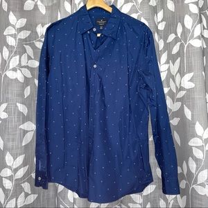 American Eagle Navy Button Down Long Sleeve